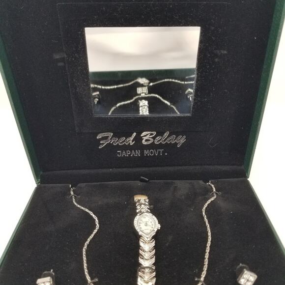 Fred Belay New Watch & Jewelry Set Watch, Earrings, Necklace, and Bracelot NWT - Picture 3 of 8
